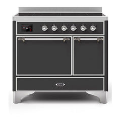 ILVE 40" Majestic II Series Induction Range with 6 Elements Dual Ovens TFT Control Display Solid Oven Door - UMDI10QNS3 - The Home Selection