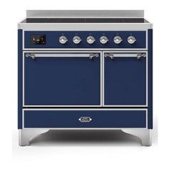 ILVE 40" Majestic II Series Induction Range with 6 Elements Dual Ovens TFT Control Display Solid Oven Door - UMDI10QNS3 - The Home Selection