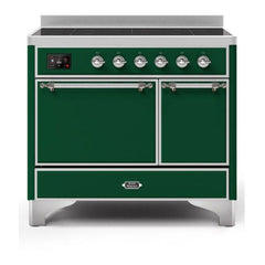 ILVE 40" Majestic II Series Induction Range with 6 Elements Dual Ovens TFT Control Display Solid Oven Door - UMDI10QNS3 - The Home Selection