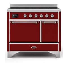 ILVE 40" Majestic II Series Induction Range with 6 Elements Dual Ovens TFT Control Display Solid Oven Door - UMDI10QNS3 - The Home Selection
