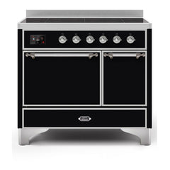 ILVE 40" Majestic II Series Induction Range with 6 Elements Dual Ovens TFT Control Display Solid Oven Door - UMDI10QNS3 - The Home Selection