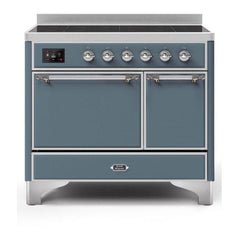ILVE 40" Majestic II Series Induction Range with 6 Elements Dual Ovens TFT Control Display Solid Oven Door - UMDI10QNS3 - The Home Selection
