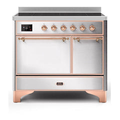 ILVE 40" Majestic II Series Induction Range with 6 Elements Dual Ovens TFT Control Display Solid Oven Door - UMDI10QNS3 - The Home Selection