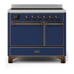 ILVE 40" Majestic II Series Induction Range with 6 Elements Dual Ovens TFT Control Display Solid Oven Door - UMDI10QNS3 - The Home Selection
