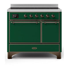 ILVE 40" Majestic II Series Induction Range with 6 Elements Dual Ovens TFT Control Display Solid Oven Door - UMDI10QNS3 - The Home Selection