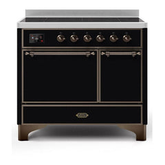 ILVE 40" Majestic II Series Induction Range with 6 Elements Dual Ovens TFT Control Display Solid Oven Door - UMDI10QNS3 - The Home Selection