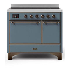 ILVE 40" Majestic II Series Induction Range with 6 Elements Dual Ovens TFT Control Display Solid Oven Door - UMDI10QNS3 - The Home Selection