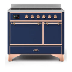 ILVE 40" Majestic II Series Induction Range with 6 Elements Dual Ovens TFT Control Display Solid Oven Door - UMDI10QNS3 - The Home Selection