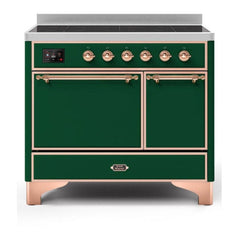 ILVE 40" Majestic II Series Induction Range with 6 Elements Dual Ovens TFT Control Display Solid Oven Door - UMDI10QNS3 - The Home Selection