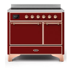 ILVE 40" Majestic II Series Induction Range with 6 Elements Dual Ovens TFT Control Display Solid Oven Door - UMDI10QNS3 - The Home Selection