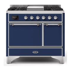 ILVE 40" Majestic II Series Natural/ Propane Gas Burner and Electric Oven Range with 6 Sealed Burners - UMD10FDQN - The Home Selection