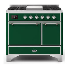 ILVE 40" Majestic II Series Natural/ Propane Gas Burner and Electric Oven Range with 6 Sealed Burners - UMD10FDQN - The Home Selection