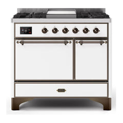 ILVE 40" Majestic II Series Natural/ Propane Gas Burner and Electric Oven Range with 6 Sealed Burners - UMD10FDQN - The Home Selection