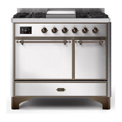 ILVE 40" Majestic II Series Natural/ Propane Gas Burner and Electric Oven Range with 6 Sealed Burners - UMD10FDQN - The Home Selection