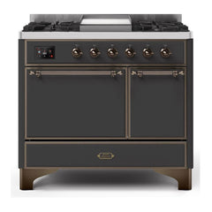 ILVE 40" Majestic II Series Natural/ Propane Gas Burner and Electric Oven Range with 6 Sealed Burners - UMD10FDQN - The Home Selection