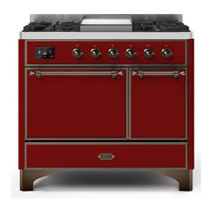 ILVE 40" Majestic II Series Natural/ Propane Gas Burner and Electric Oven Range with 6 Sealed Burners - UMD10FDQN - The Home Selection
