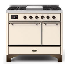 ILVE 40" Majestic II Series Natural/ Propane Gas Burner and Electric Oven Range with 6 Sealed Burners - UMD10FDQN - The Home Selection