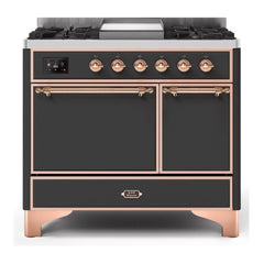 ILVE 40" Majestic II Series Natural/ Propane Gas Burner and Electric Oven Range with 6 Sealed Burners - UMD10FDQN - The Home Selection
