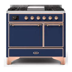 ILVE 40" Majestic II Series Natural/ Propane Gas Burner and Electric Oven Range with 6 Sealed Burners - UMD10FDQN - The Home Selection
