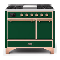 ILVE 40" Majestic II Series Natural/ Propane Gas Burner and Electric Oven Range with 6 Sealed Burners - UMD10FDQN - The Home Selection