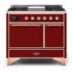 ILVE 40" Majestic II Series Natural/ Propane Gas Burner and Electric Oven Range with 6 Sealed Burners - UMD10FDQN - The Home Selection