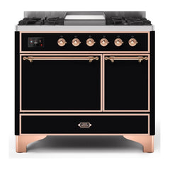 ILVE 40" Majestic II Series Natural/ Propane Gas Burner and Electric Oven Range with 6 Sealed Burners - UMD10FDQN - The Home Selection