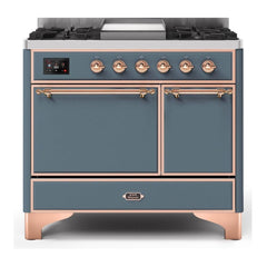 ILVE 40" Majestic II Series Natural/ Propane Gas Burner and Electric Oven Range with 6 Sealed Burners - UMD10FDQN - The Home Selection