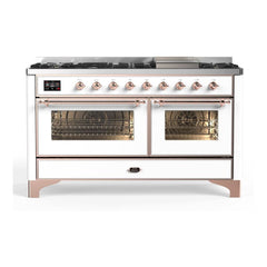 ILVE Majestic II 60 inch Triple Glass Door Dual Fuel Range with 9 Burners, Griddle - UM15FDNS3 - The Home Selection