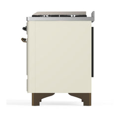 ILVE Majestic III 48 inch Dual Fuel Range with 8 Burners and Griddle, Dual Function Burner up to 25,000 BTU Natural Gas, Triple Glass Door - UM48FNR3AWB - The Home Selection