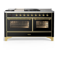 ILVE Majestic III 60 inch Dual Fuel Range with 7 Burners, Griddle and French Top, Dual Function Burner with up to 25,000 BTU Triple Glass Door - UM60FSNR3 - The Home Selection