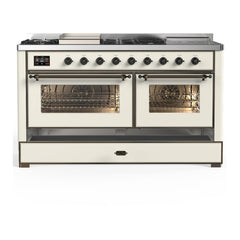 ILVE Majestic III 60 inch Dual Fuel Range with 7 Burners, Griddle and French Top, Dual Function Burner with up to 25,000 BTU Triple Glass Door - UM60FSNR3 - The Home Selection