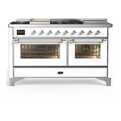 ILVE Majestic III 60 inch Dual Fuel Range with 7 Burners, Griddle and French Top, Dual Function Burner with up to 25,000 BTU Triple Glass Door - UM60FSNR3 - The Home Selection