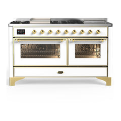 ILVE Majestic III 60 inch Dual Fuel Range with 7 Burners, Griddle and French Top, Dual Function Burner with up to 25,000 BTU Triple Glass Door - UM60FSNR3 - The Home Selection