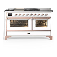 ILVE Majestic III 60 inch Dual Fuel Range with 7 Burners, Griddle and French Top, Dual Function Burner with up to 25,000 BTU Triple Glass Door - UM60FSNR3 - The Home Selection