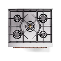 ILVE Nostalgie II 30 inch Dual Fuel Range with 5 Burners Solid Door - UP30QNMP - The Home Selection