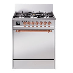 ILVE Nostalgie II 30 inch Dual Fuel Range with 5 Burners Solid Door - UP30QNMP - The Home Selection