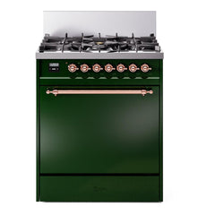 ILVE Nostalgie II 30 inch Dual Fuel Range with 5 Burners Solid Door - UP30QNMP - The Home Selection