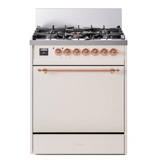 ILVE Nostalgie II 30 inch Dual Fuel Range with 5 Burners Solid Door - UP30QNMP - The Home Selection