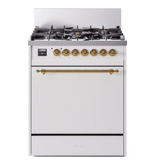 ILVE Nostalgie II 30 inch Dual Fuel Range with 5 Burners Solid Door - UP30QNMP - The Home Selection