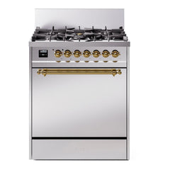 ILVE Nostalgie II 30 inch Dual Fuel Range with 5 Burners Solid Door - UP30QNMP - The Home Selection