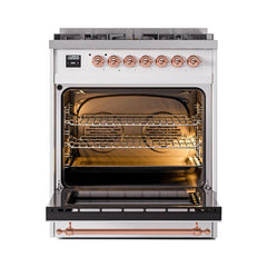 ILVE Nostalgie II 30 inch Dual Fuel Range with 5 Burners Solid Door - UP30QNMP - The Home Selection