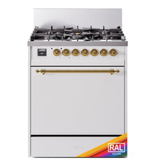 ILVE Nostalgie II 30 inch Dual Fuel Range with 5 Burners Solid Door - UP30QNMP - The Home Selection
