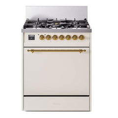 ILVE Nostalgie II 30 inch Dual Fuel Range with 5 Burners Solid Door - UP30QNMP - The Home Selection