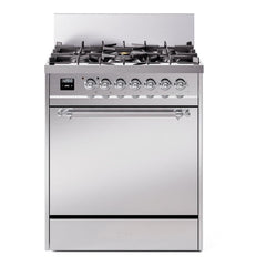 ILVE Nostalgie II 30 inch Dual Fuel Range with 5 Burners Solid Door - UP30QNMP - The Home Selection