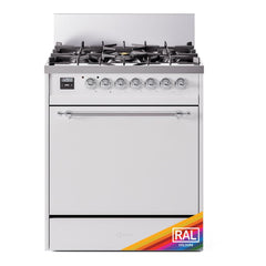 ILVE Nostalgie II 30 inch Dual Fuel Range with 5 Burners Solid Door - UP30QNMP - The Home Selection