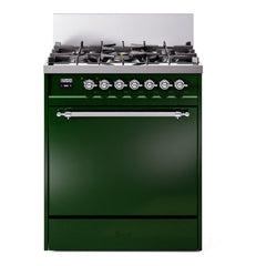 ILVE Nostalgie II 30 inch Dual Fuel Range with 5 Burners Solid Door - UP30QNMP - The Home Selection