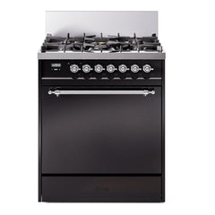 ILVE Nostalgie II 30 inch Dual Fuel Range with 5 Burners Solid Door - UP30QNMP - The Home Selection