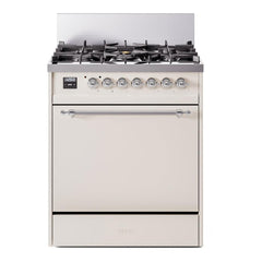 ILVE Nostalgie II 30 inch Dual Fuel Range with 5 Burners Solid Door - UP30QNMP - The Home Selection