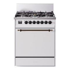 ILVE Nostalgie II 30 inch Dual Fuel Range with 5 Burners Solid Door - UP30QNMP - The Home Selection
