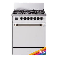 ILVE Nostalgie II 30 inch Dual Fuel Range with 5 Burners Solid Door - UP30QNMP - The Home Selection